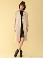 スプリングロングコート/ブラックチェック