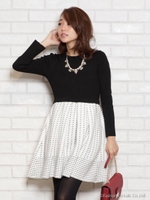 タックジャガードドッキングワンピース/ホワイト