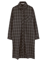 チェック柄ネルシャツワンピース/ブラック