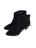 フリンジショートブーツ/ブラック