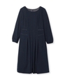 フロントプリーツボンチワンピース/ネイビー(093)