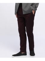 ブラッシュスラックスカジュアルパンツ/ボルドー(064)