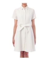ベルテッド比翼シャツワンピース/ホワイト(003)