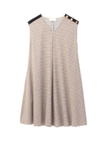 リップルボーダーノースリーブワンピース/ベージュ(352)