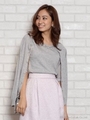袖シフォンクルーアンサンブル/ライトグレー