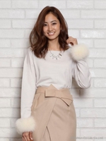 【新色登場】袖ファーニット/ベージュ