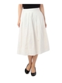 綿麻タックロングスカート/ホワイト(001)