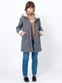 HEART QUILTED COAT/NAVY