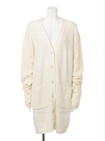 【CASUAL】コンビネーション ロングカーディガン/ホワイト