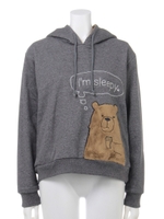 くまさんプルパーカ/トップチャコール