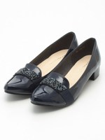 グリッターコンビローファー/ネイビーエナメル