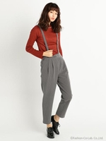 サス付テーパードパンツ/ライトグレー