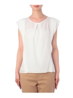 タック重ねノースリーブシャツ/ホワイト(002)