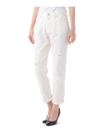 ダメージ加工ボーイフレンドデニム/オフホワイト(003)