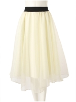 チュールフレアミディスカート/グレー