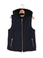 ツイルフーデッドベスト/グレー(012)