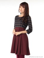 トップスチェック柄ドッキングOP 2/キナリ