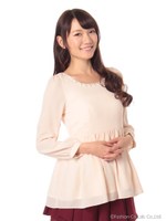 バックリボンブラウスチュニック/クロ