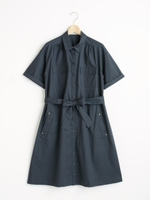 ミリタリーシャツワンピ/ネイビー