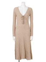 レースアップリブワンピース/PKmix