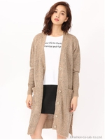 ロゴT＋ロングVネックカーデSET/ブラック