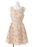 グレン花柄ワンピース/ベージュ