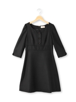 サキソニーハイウエストフレアワンピース/ブラック(019)