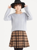 シャギーフレアスカート/アイボリー柄