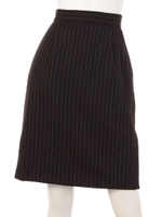 ストライプ後ろラッフルスカート/チャコールグレー