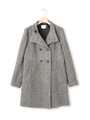 ツイードスタンドカラーコート/チャコールグレー(414)