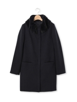 フェイクファーカラーミディ丈比翼コート/キャメル(041)