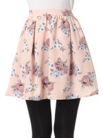 フラワー柄フレアスカート/サックス