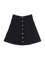 フロントボタンスエードスカート/ブラック