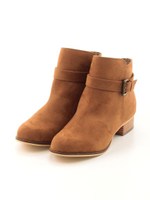 ベルテッドスエードショートブーツ/CAMEL