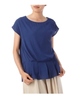 後ろリボンタックブラウス/ブルー(092)