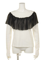 frill long Tshirt/white*black