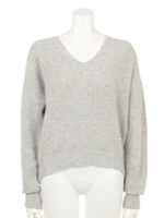 Ｖネック畦ニット/ライトグレー