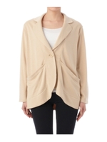 ゆるポケットジャージテーラードジャケット/グレー系(014)