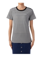 シルケットボーダー半袖カットソー/ブラック(119)