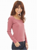 スウィートハートネックトップス/レッド