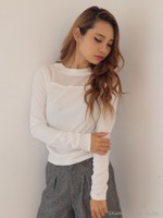 デコルテシアートップス/WHT