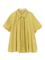 ドットジャカードバックギャザーシャツ/イエロー(432)