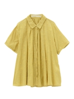 ドットジャカードバックギャザーシャツ/イエロー(432)