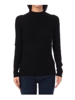 ハイネックリブ編みニット/ブラック(019)