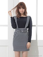 ベルト付きジャンパースカート/ネイビー