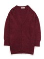 リブニットミドル丈カーディガン/WINE