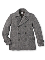 ヴィンテージネップヘリンボンツィードピーコート/ダークグレー(018)