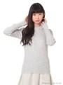 装飾ボトルネックリブニット/グレー系