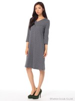 C.天竺ボーダーワンピ/GY