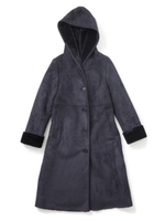 FAUX SHERLING HOODED COAT/GREY